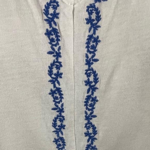 Garnet Hill Embroidered V-Neck Tunic Size XL - Picture 4 of 7